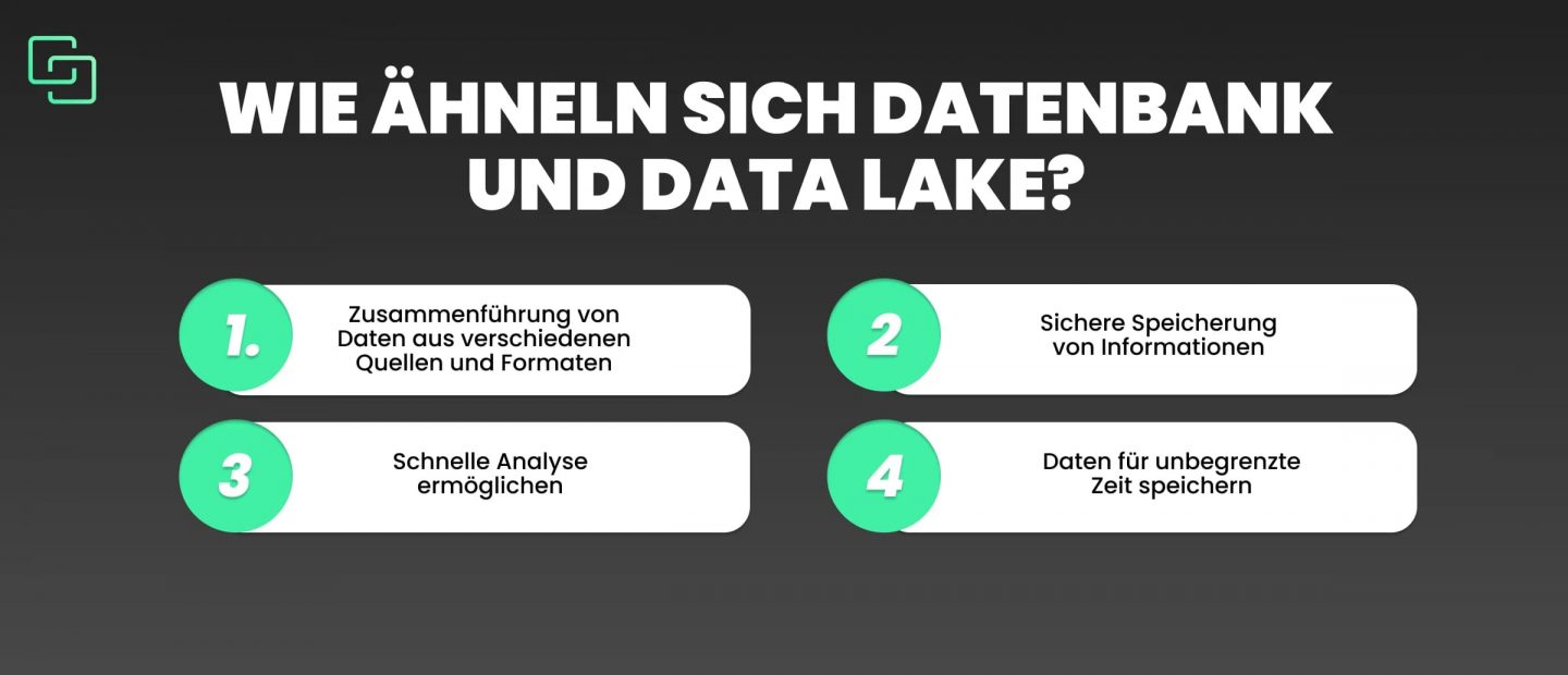 Wie ähneln sich datenbank und data lake