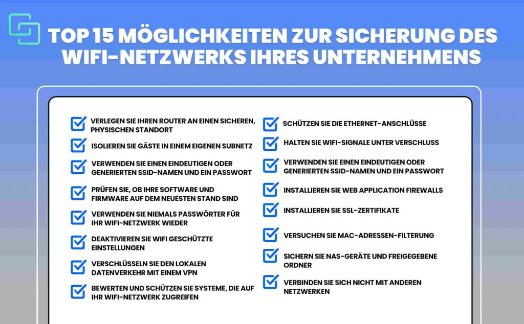 Möglichkeiten zur Sicherung des WiFi-Netzwerks